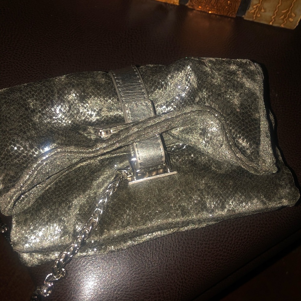 Silver cross body bag